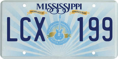 MS license plate LCX199