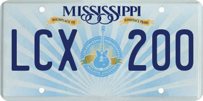 MS license plate LCX200