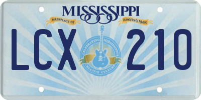 MS license plate LCX210