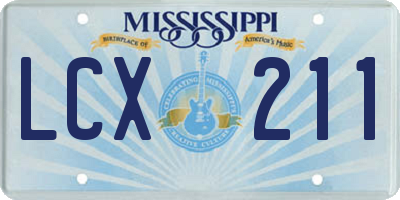 MS license plate LCX211