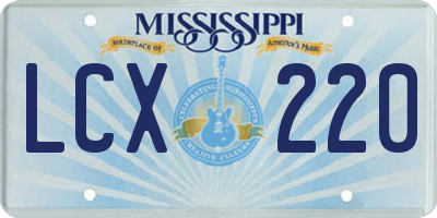 MS license plate LCX220