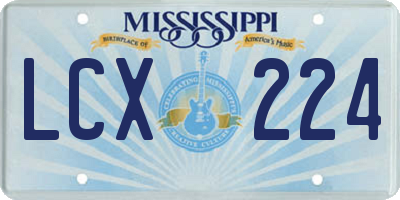 MS license plate LCX224