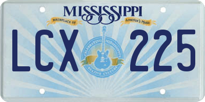 MS license plate LCX225