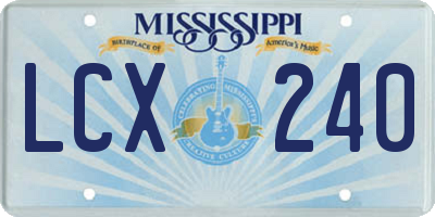 MS license plate LCX240