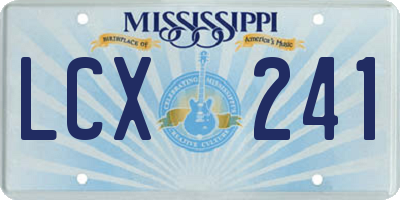MS license plate LCX241