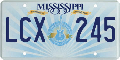 MS license plate LCX245