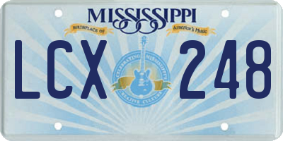 MS license plate LCX248