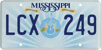 MS license plate LCX249