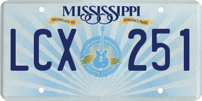 MS license plate LCX251
