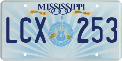MS license plate LCX253