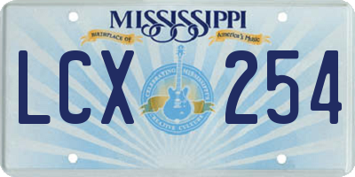 MS license plate LCX254