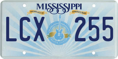 MS license plate LCX255
