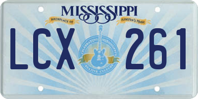 MS license plate LCX261