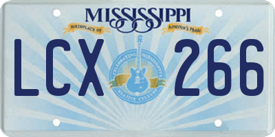 MS license plate LCX266