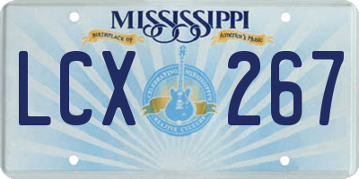 MS license plate LCX267