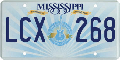 MS license plate LCX268