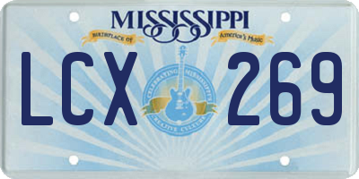 MS license plate LCX269