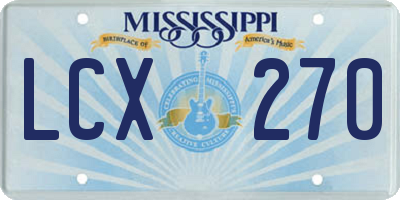 MS license plate LCX270