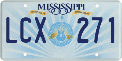 MS license plate LCX271