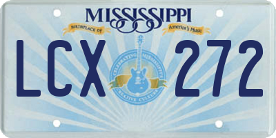 MS license plate LCX272