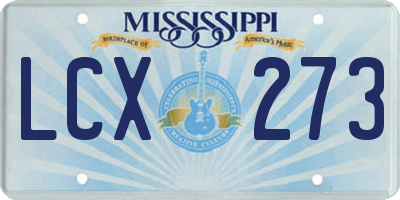 MS license plate LCX273
