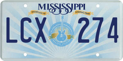MS license plate LCX274