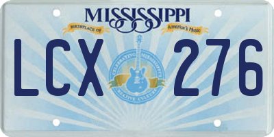 MS license plate LCX276