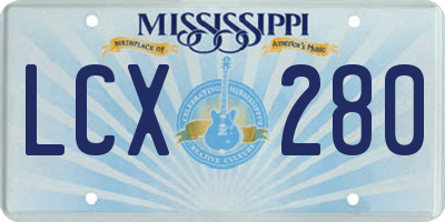MS license plate LCX280