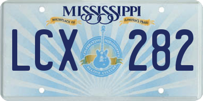 MS license plate LCX282