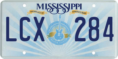 MS license plate LCX284