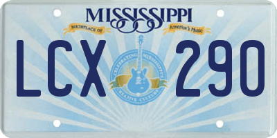 MS license plate LCX290