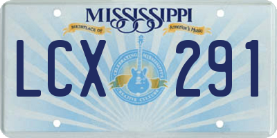 MS license plate LCX291