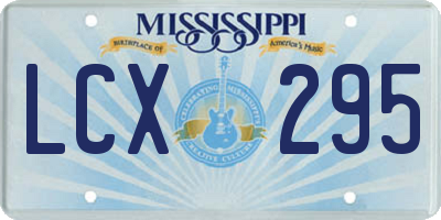 MS license plate LCX295