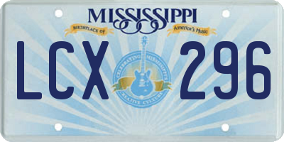 MS license plate LCX296