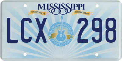 MS license plate LCX298