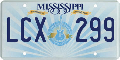 MS license plate LCX299