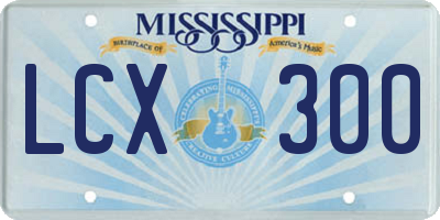 MS license plate LCX300