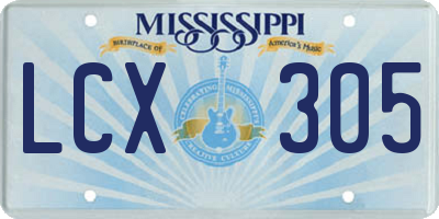 MS license plate LCX305