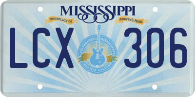 MS license plate LCX306