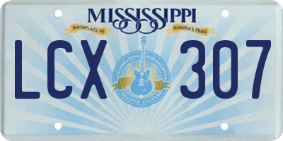 MS license plate LCX307