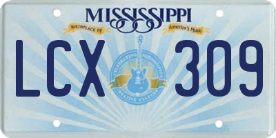 MS license plate LCX309