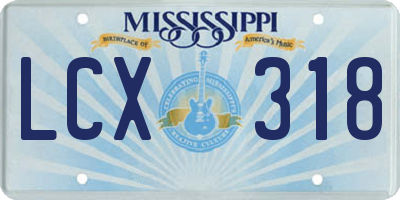 MS license plate LCX318