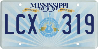 MS license plate LCX319
