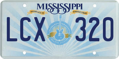 MS license plate LCX320