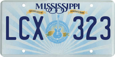MS license plate LCX323
