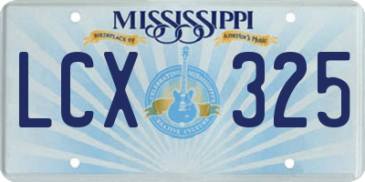 MS license plate LCX325