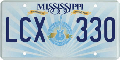 MS license plate LCX330