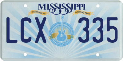 MS license plate LCX335