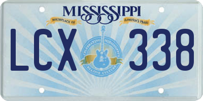 MS license plate LCX338