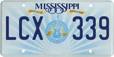 MS license plate LCX339